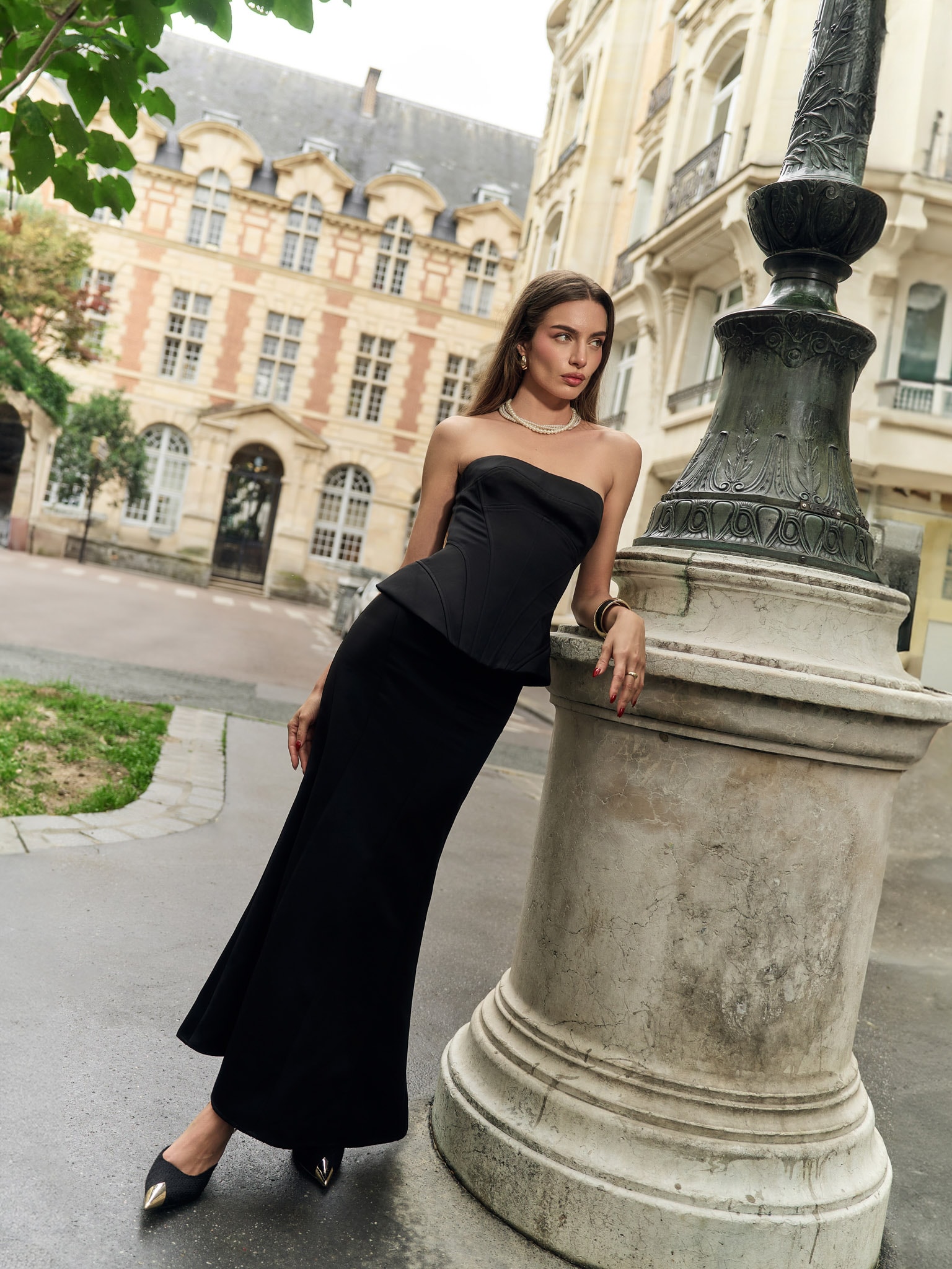 Maxirock mit enger Passform an den Hüften