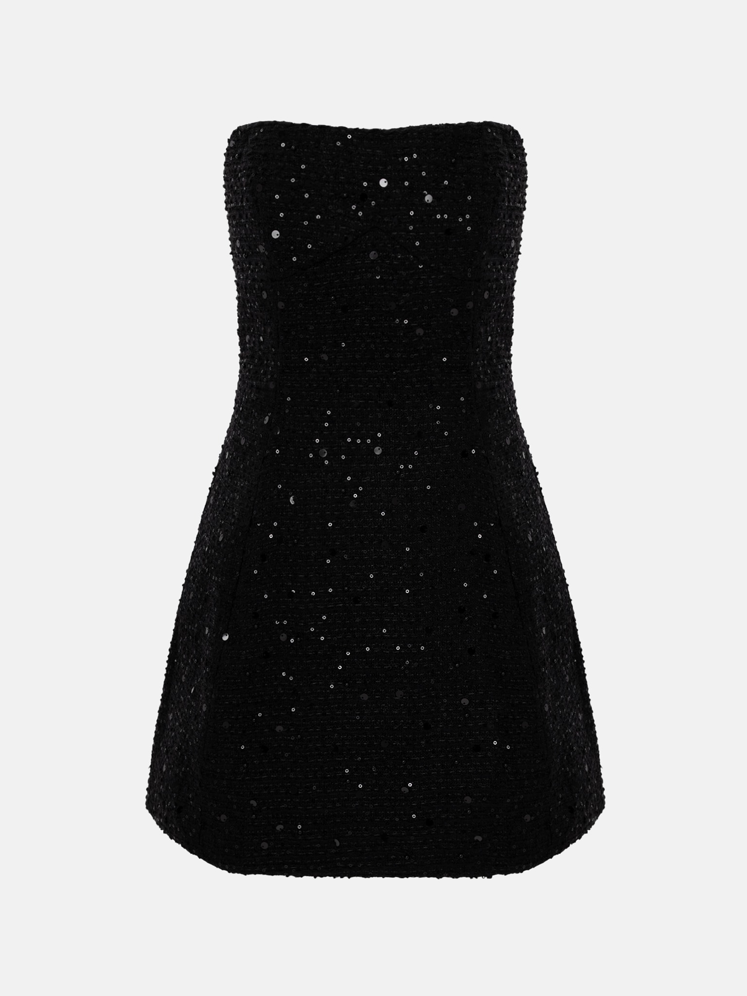 Платье мини в пайетках с длинной юбкой и шарфом