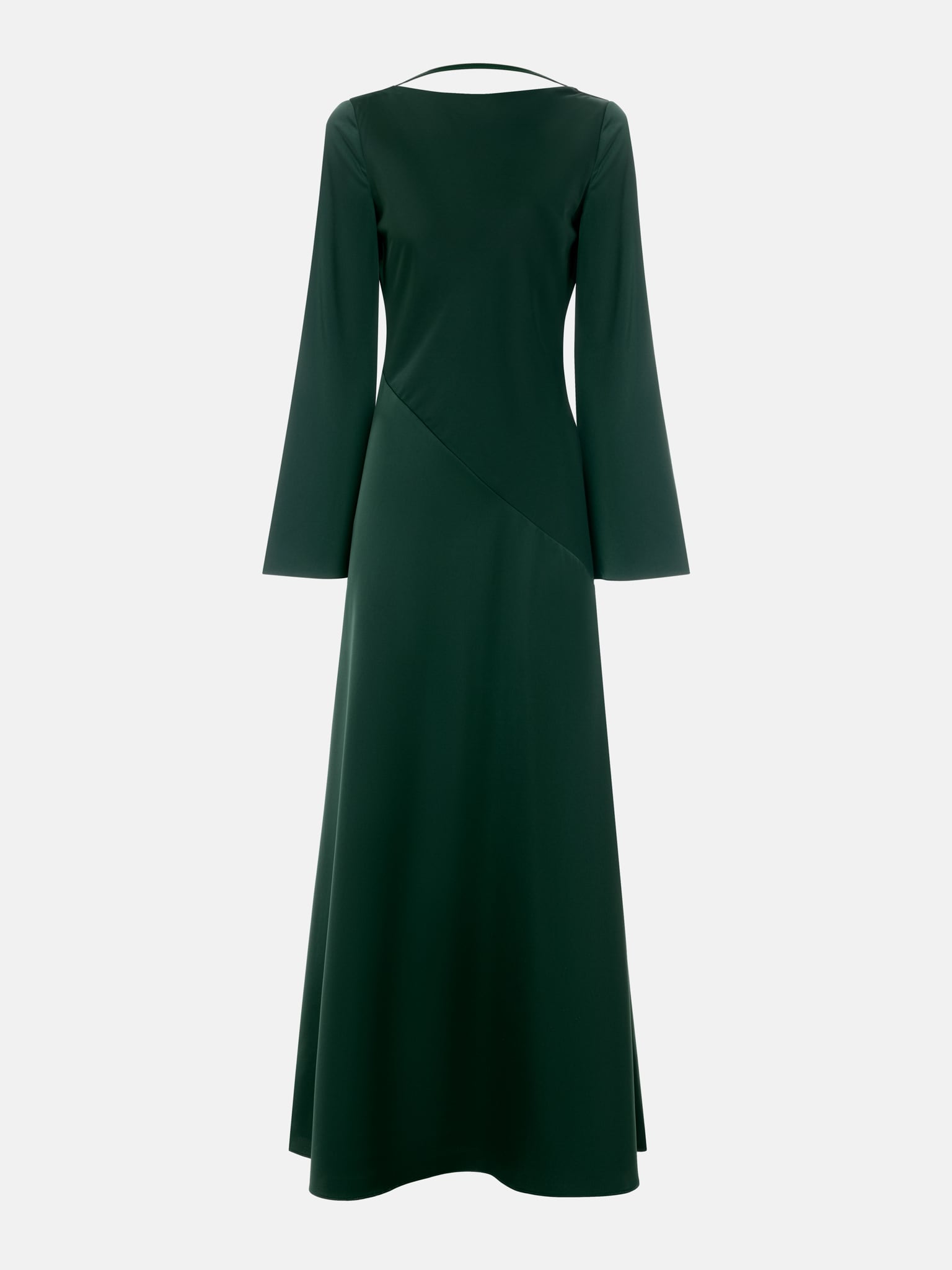 Атласное платье макси с открытой спиной