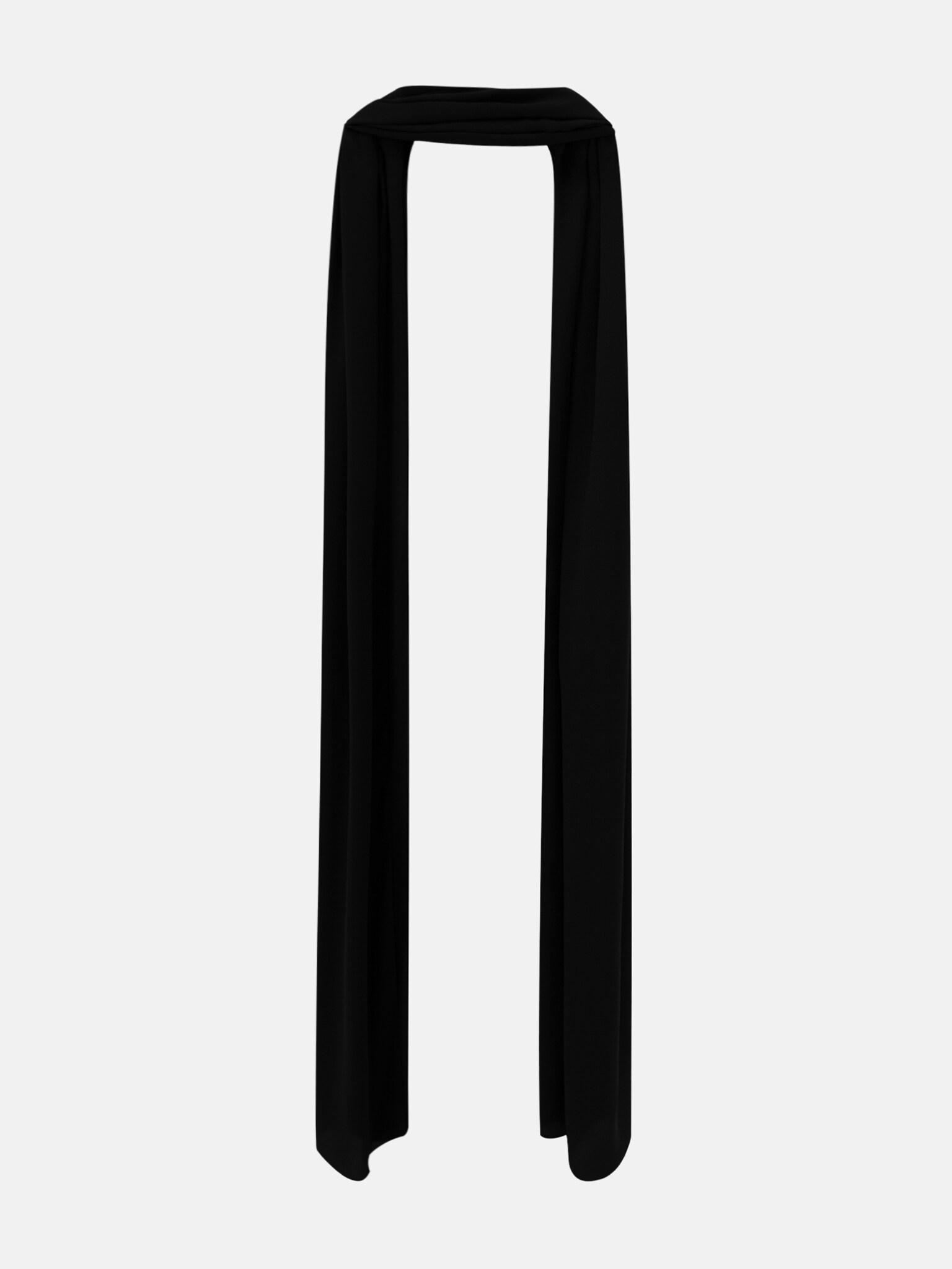 Maxi dress with layered skirt and a matching scarf