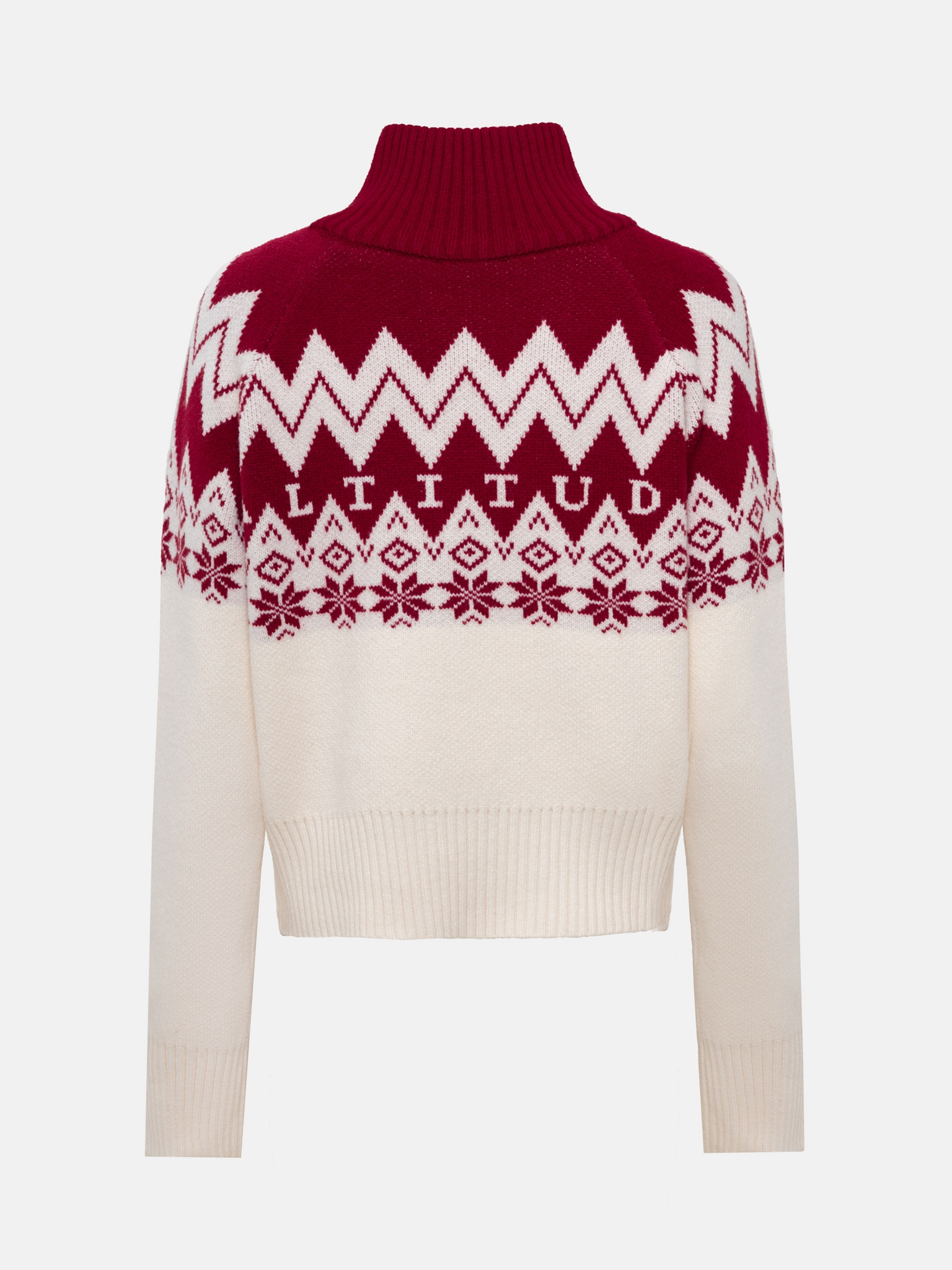 Loose sweater with contrasting pattern