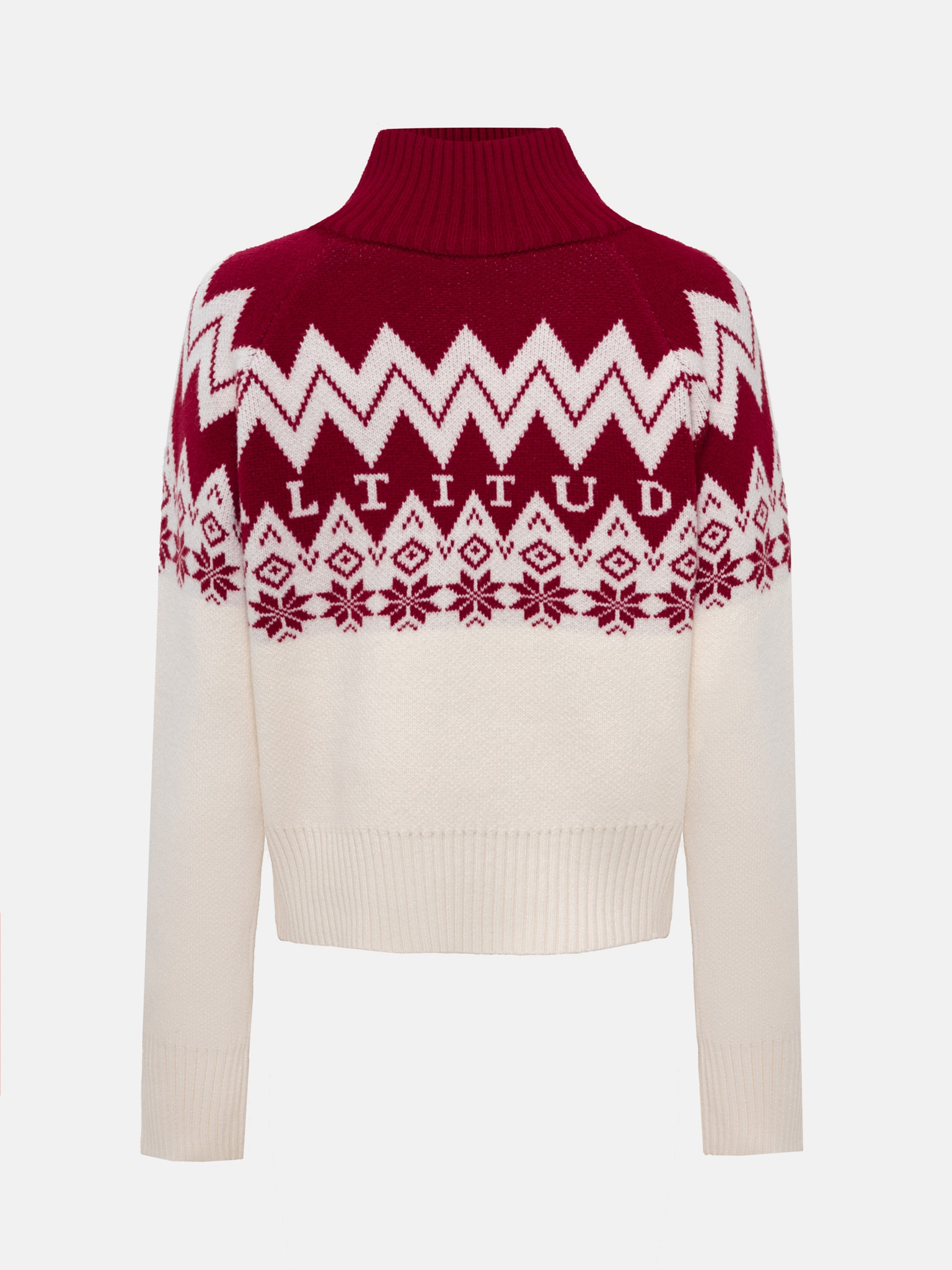 Loose sweater with contrasting pattern