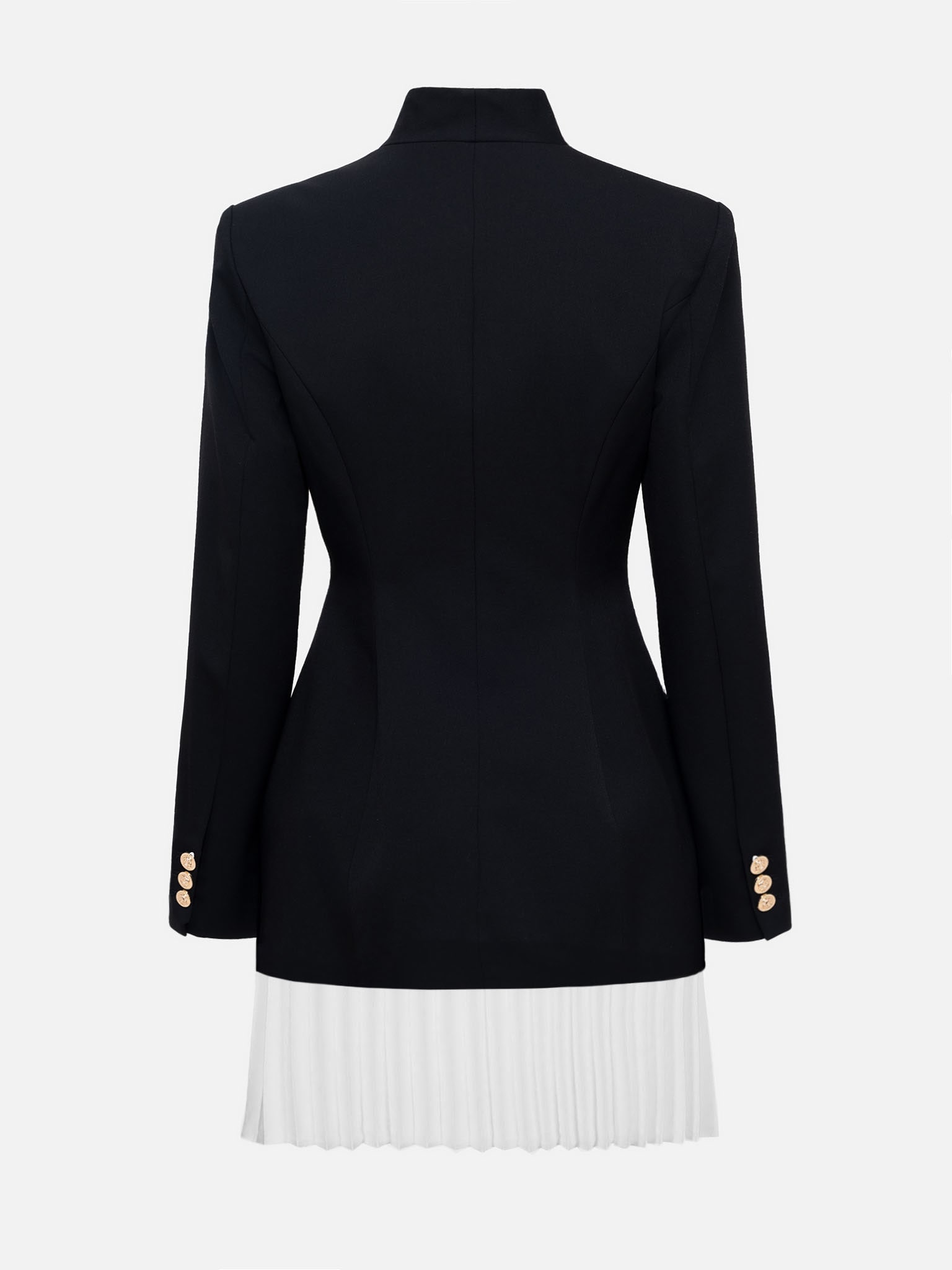 Mini blazer dress with pleated insert on the skirt