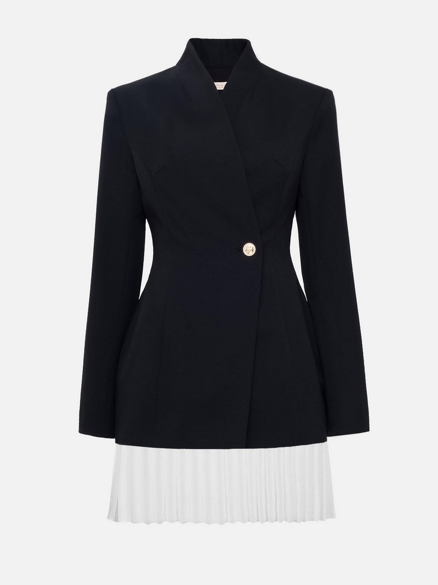 Mini blazer dress with pleated insert on the skirt