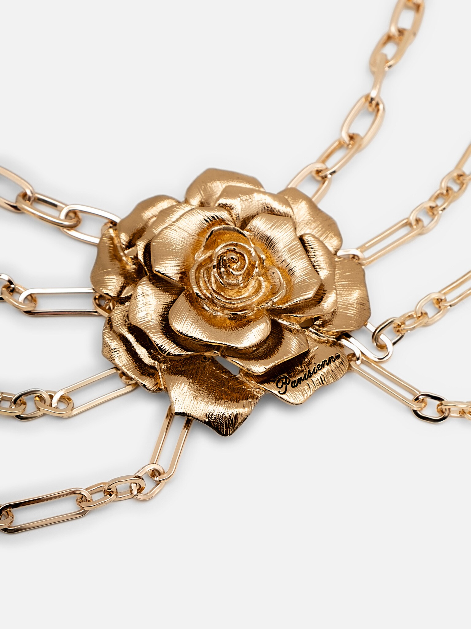 Chain belt with a large rose :: LICHI - Online fashion store