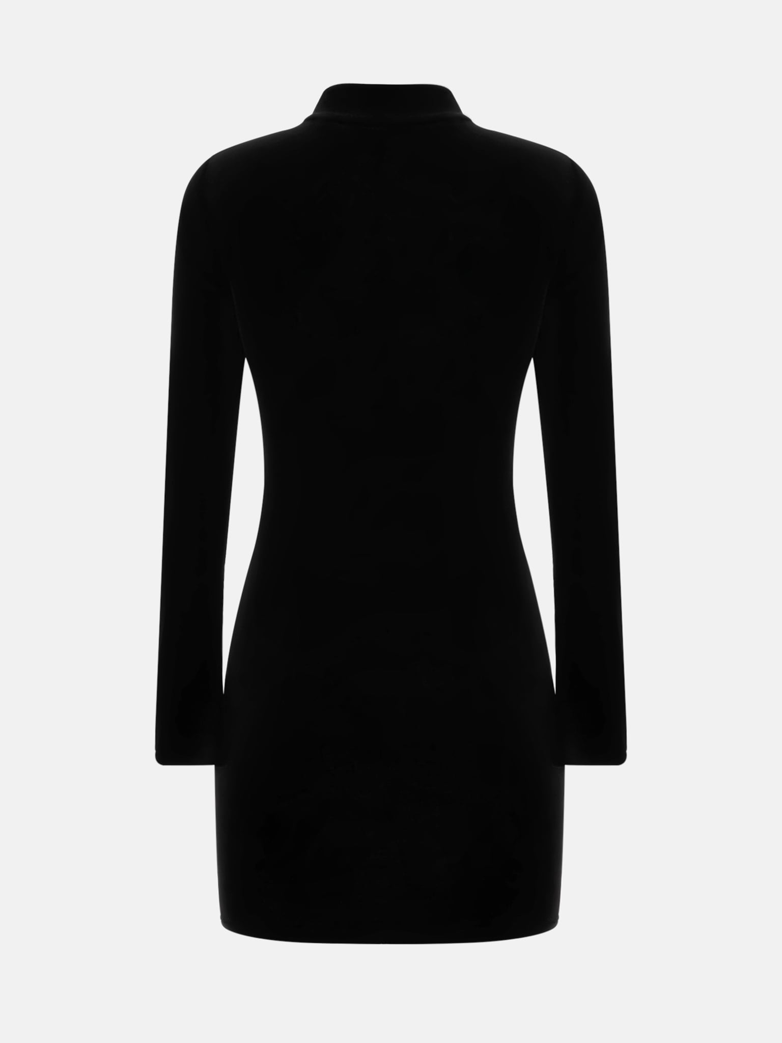 Бархатное платье мини с жемчужной пуговицей