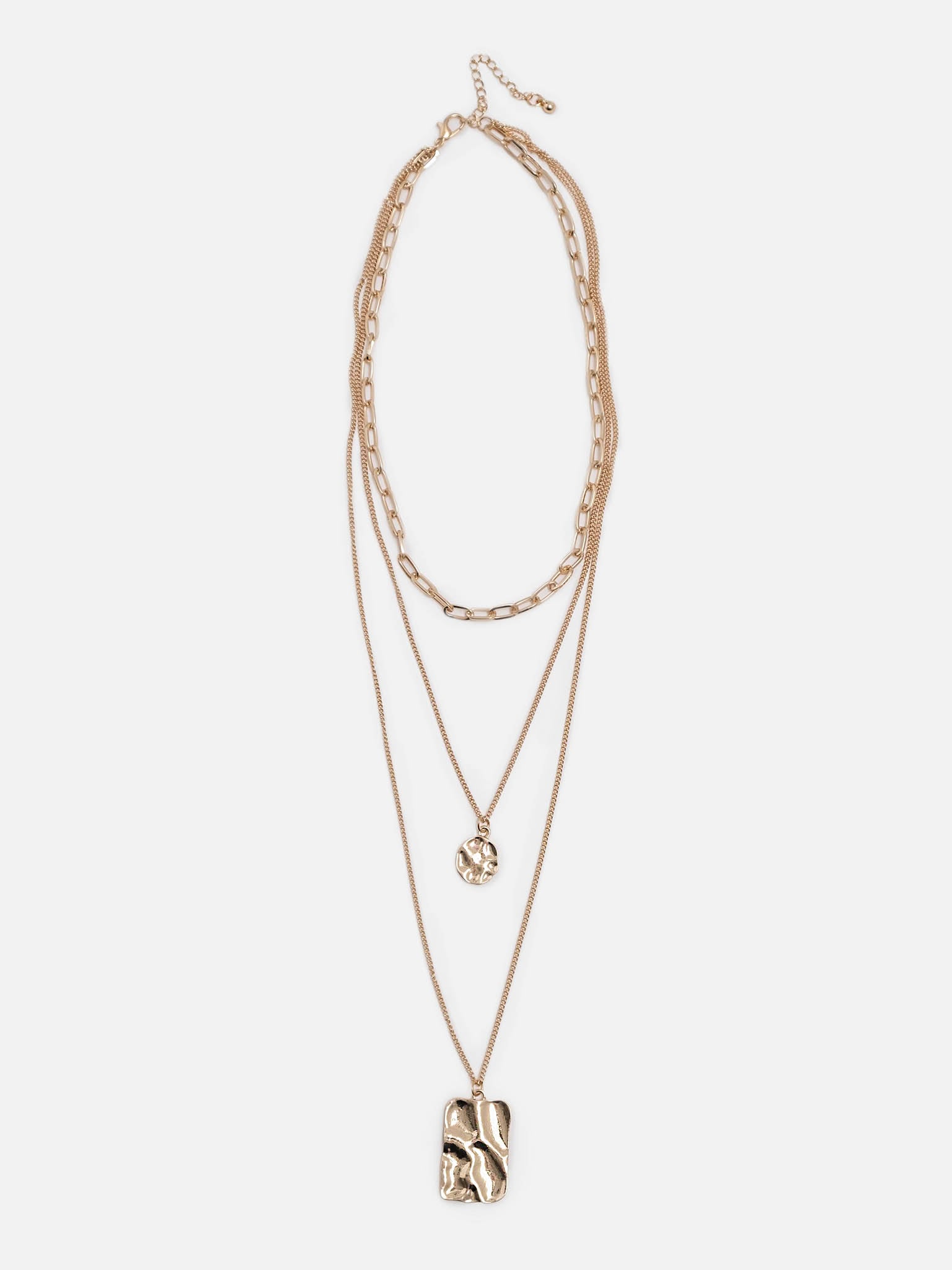 Многоуровневое колье с фактурными подвесками