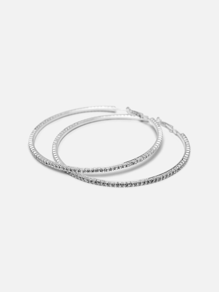 Voluminous rhinestone hoop earrings