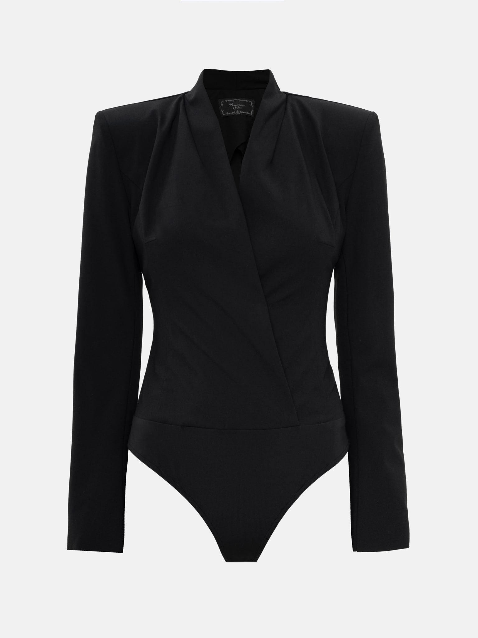 Smooth fabric wrap bodysuit 