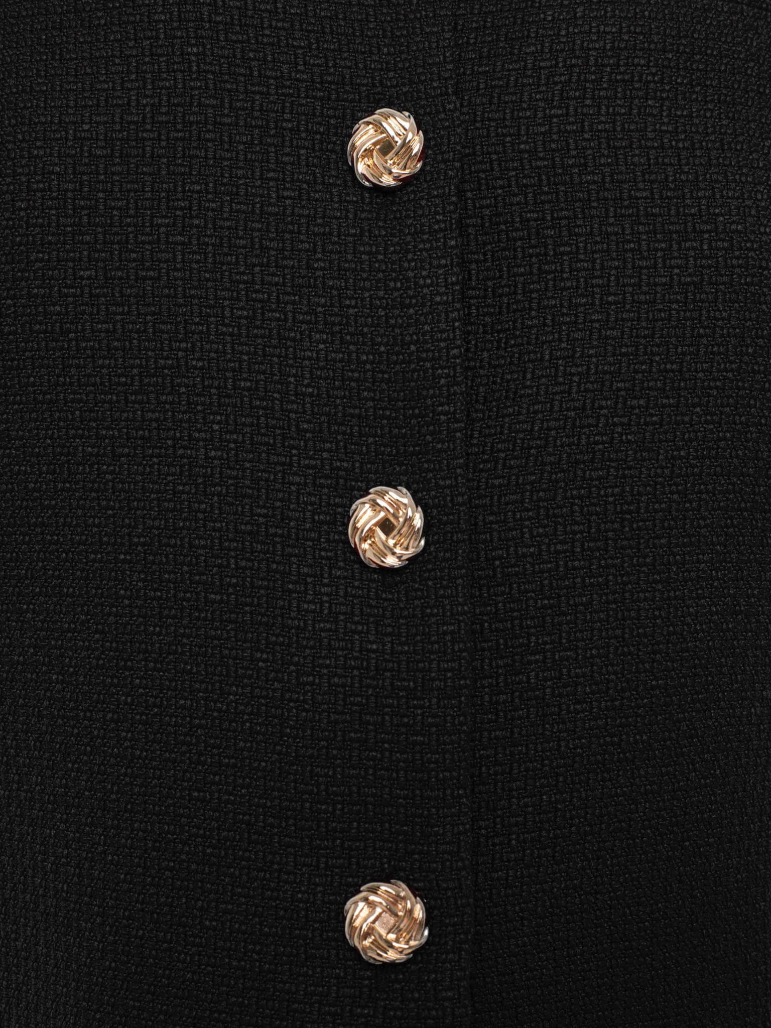 Твидовый жакет с короткими рукавами и фактурными пуговицами