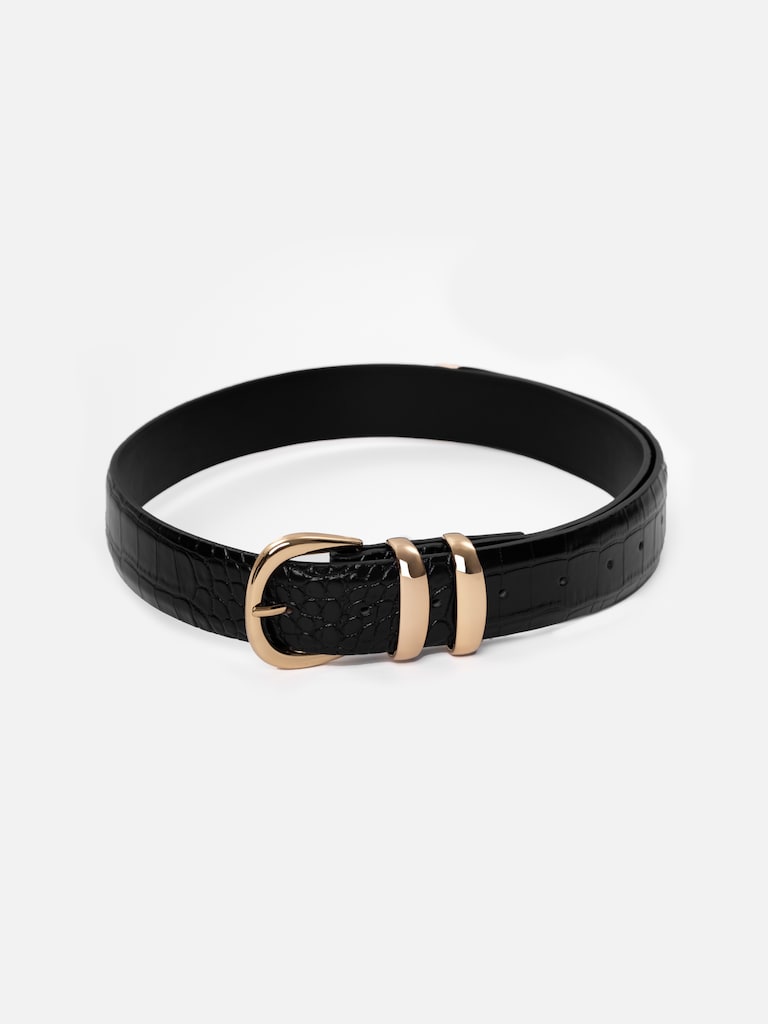 Reptile eco-leather belt