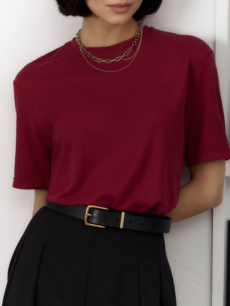 Трикотажная футболка свободного кроя