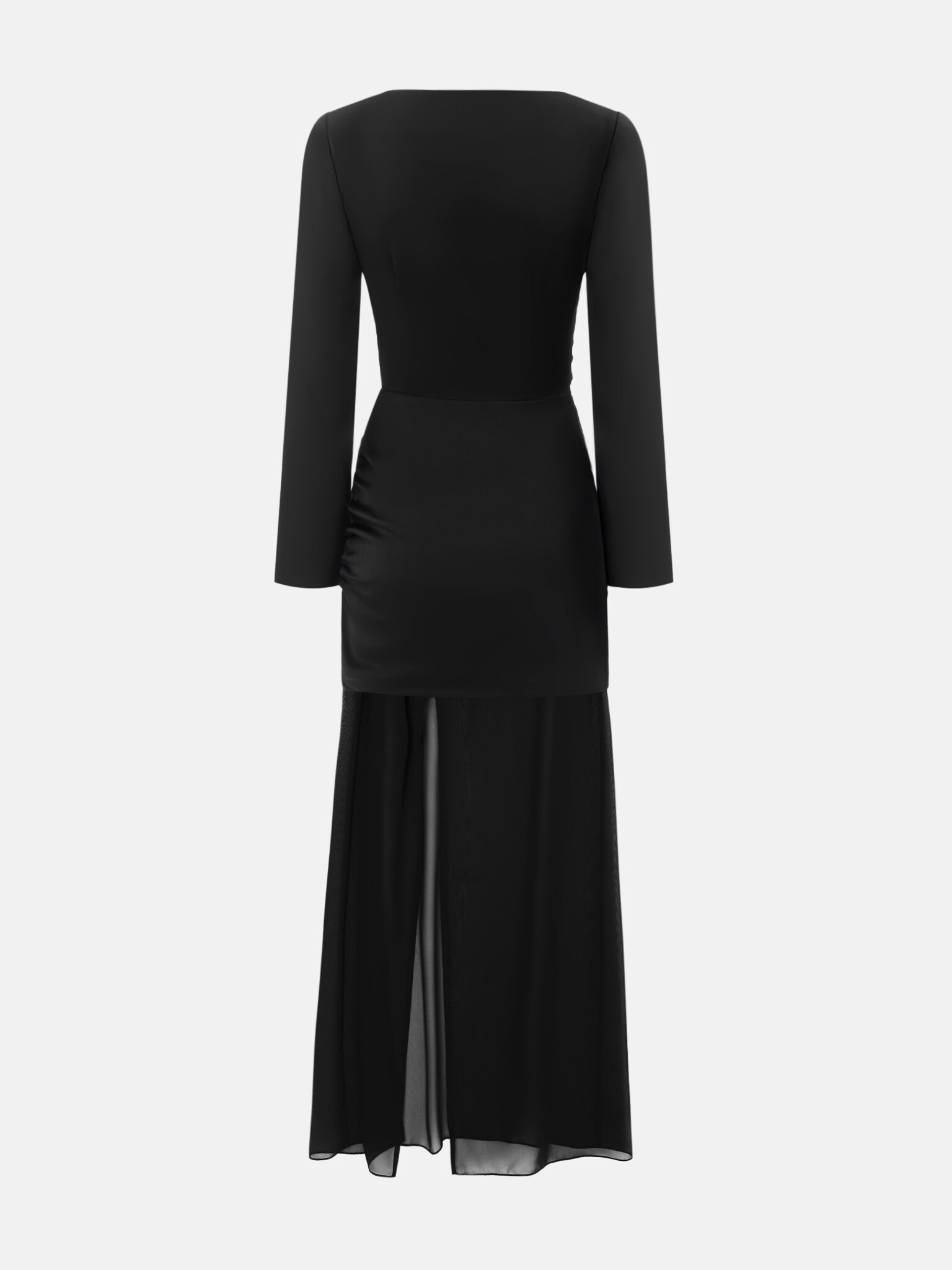 Satin mini dress with semi-transparent skirt