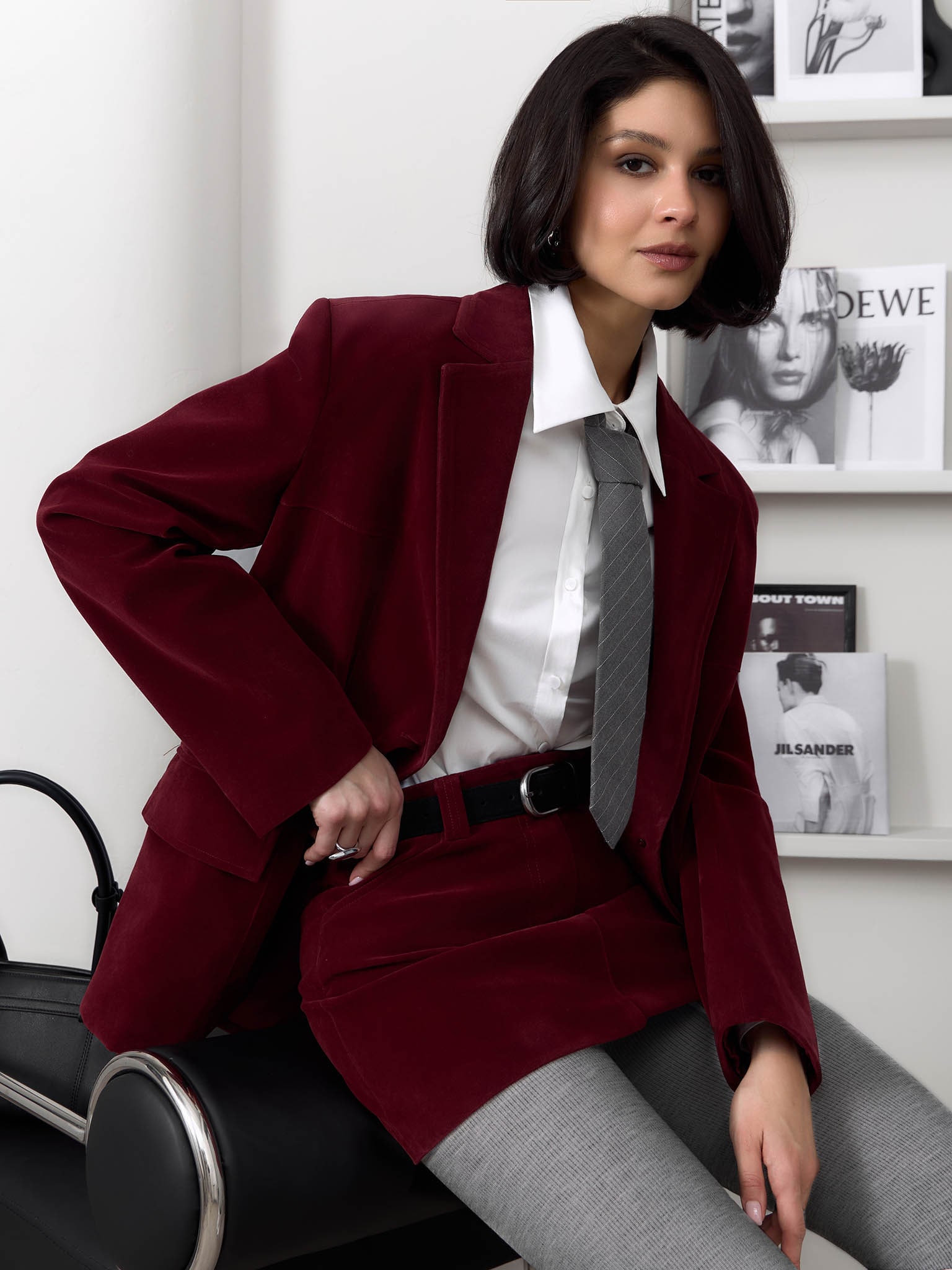 Veste oversize en éco-suède