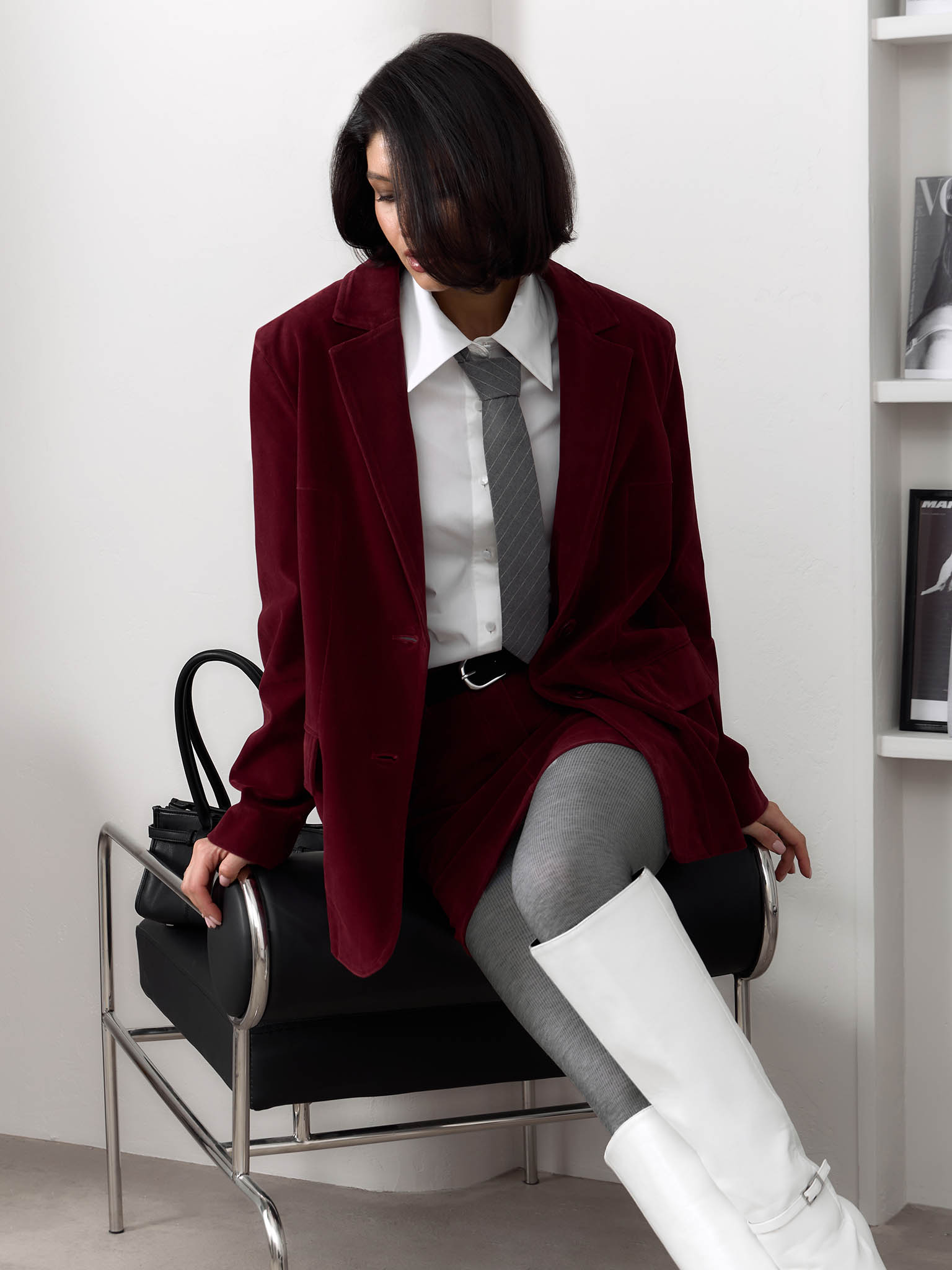 Veste oversize en éco-suède