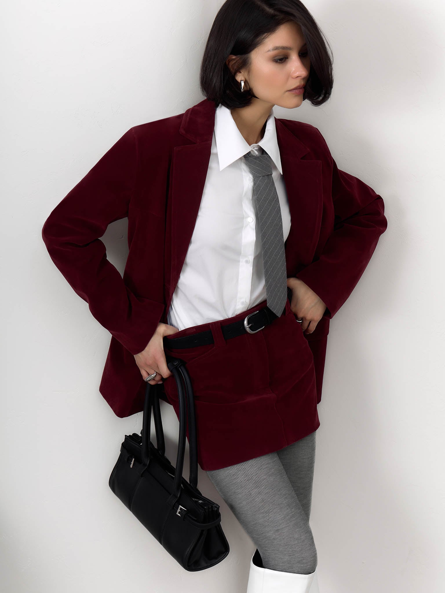 Veste oversize en éco-suède