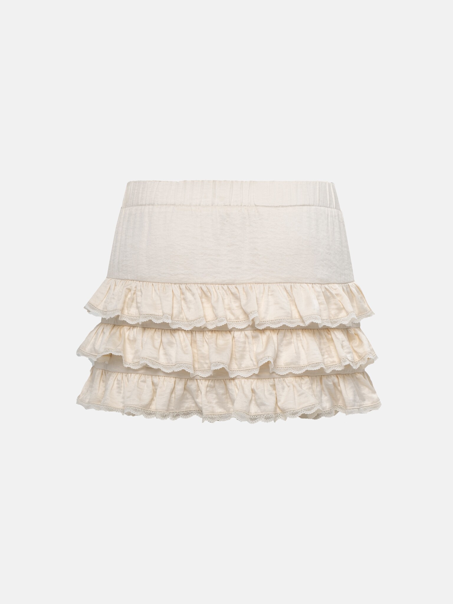 Mini skirt with elasticated waistband and small ruffles
