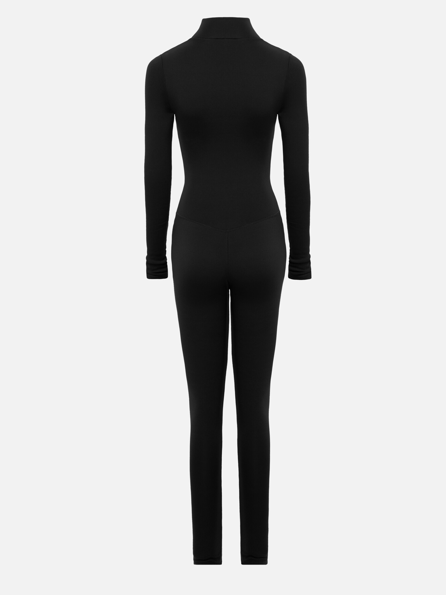 Insulated catsuit with frontal zip and embroidery