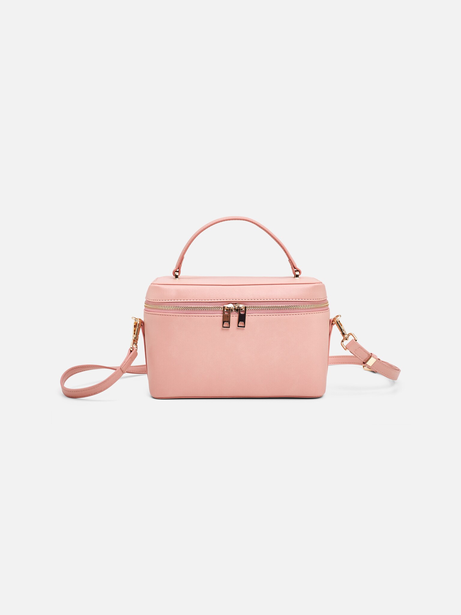 Cylindrical eco-leather bag with thin strap