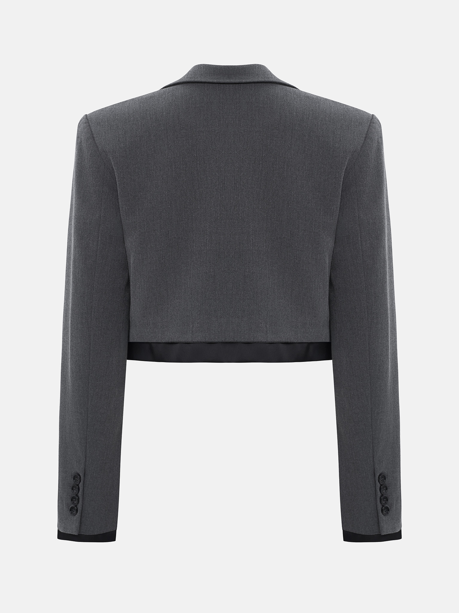 Double material cropped jacket