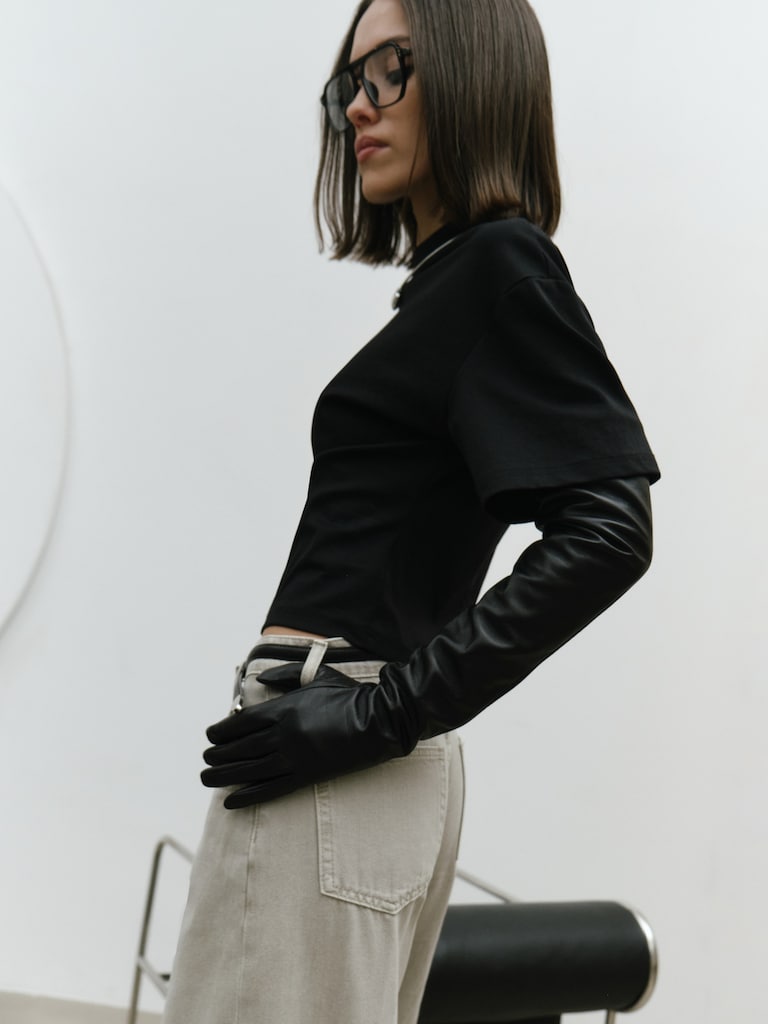 Lange Lederhandschuhe