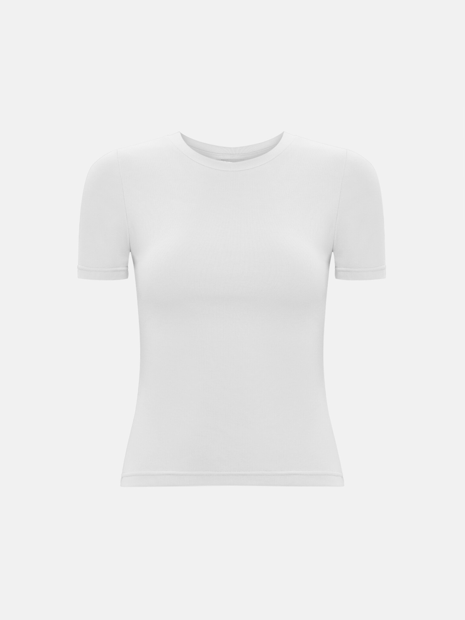 Cropped fitted jersey T-shirt