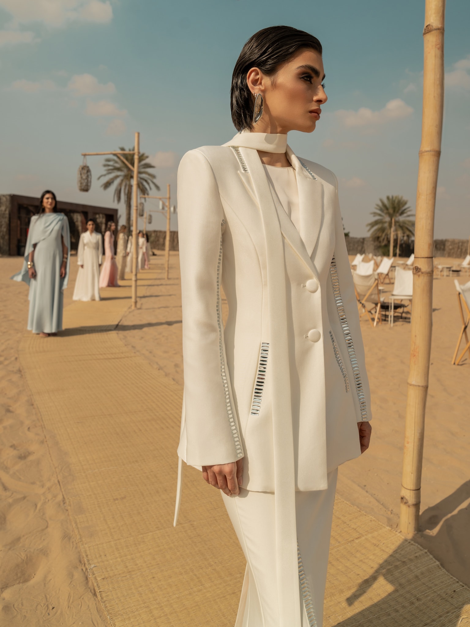 Maxi skirt with metallic decor