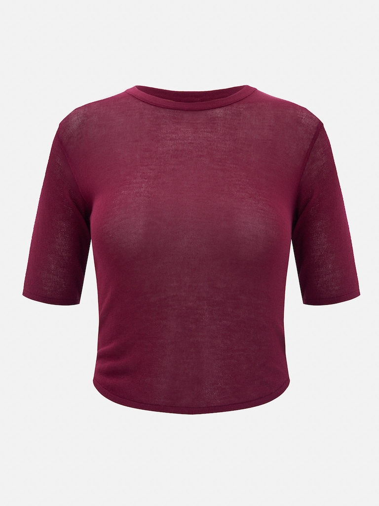 Трикотажный топ с короткими рукавами