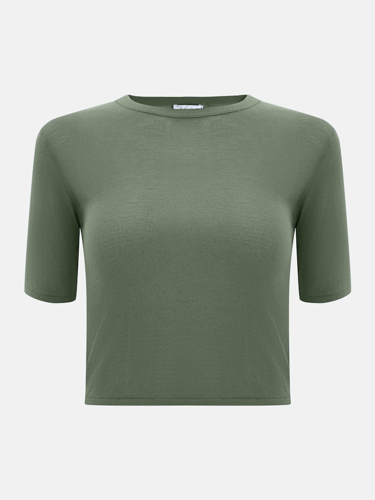 Трикотажный топ с короткими рукавами