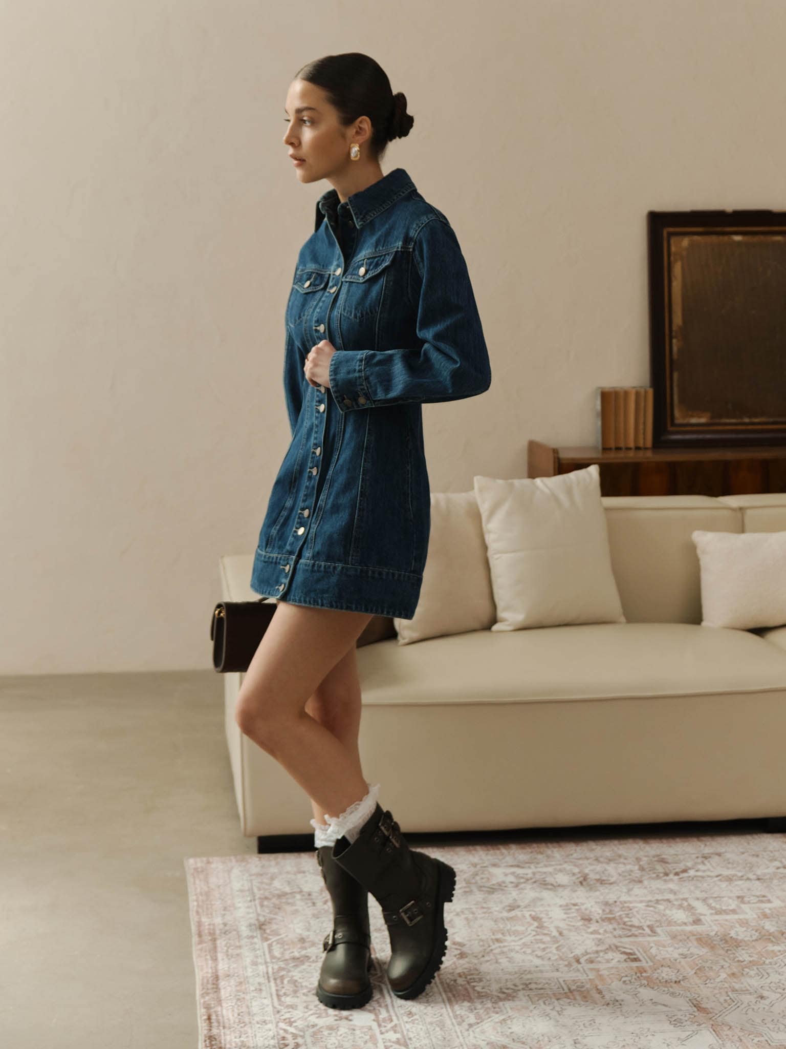 Mini-robe en denim