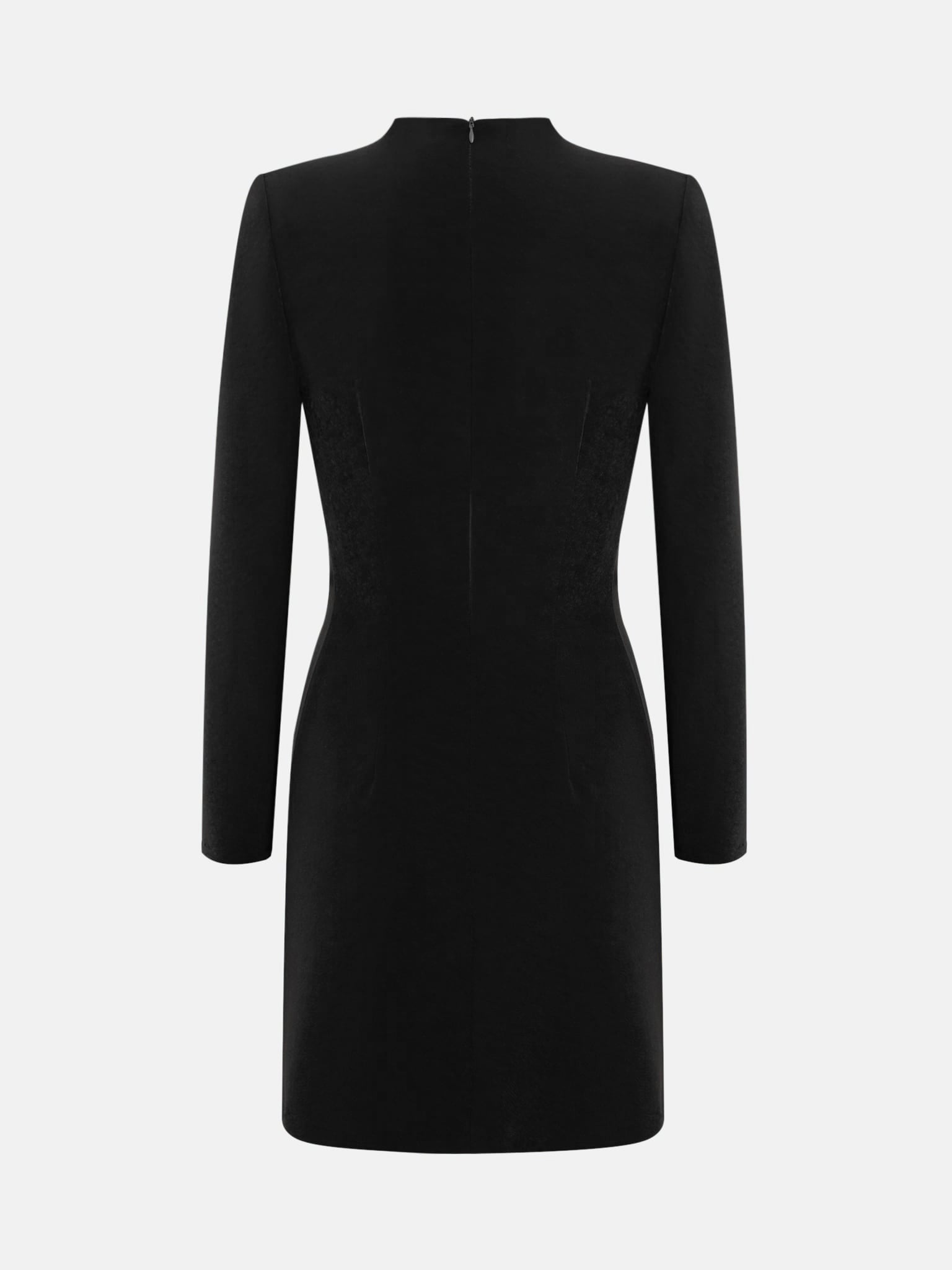 Smooth fabric mini dress with draped front