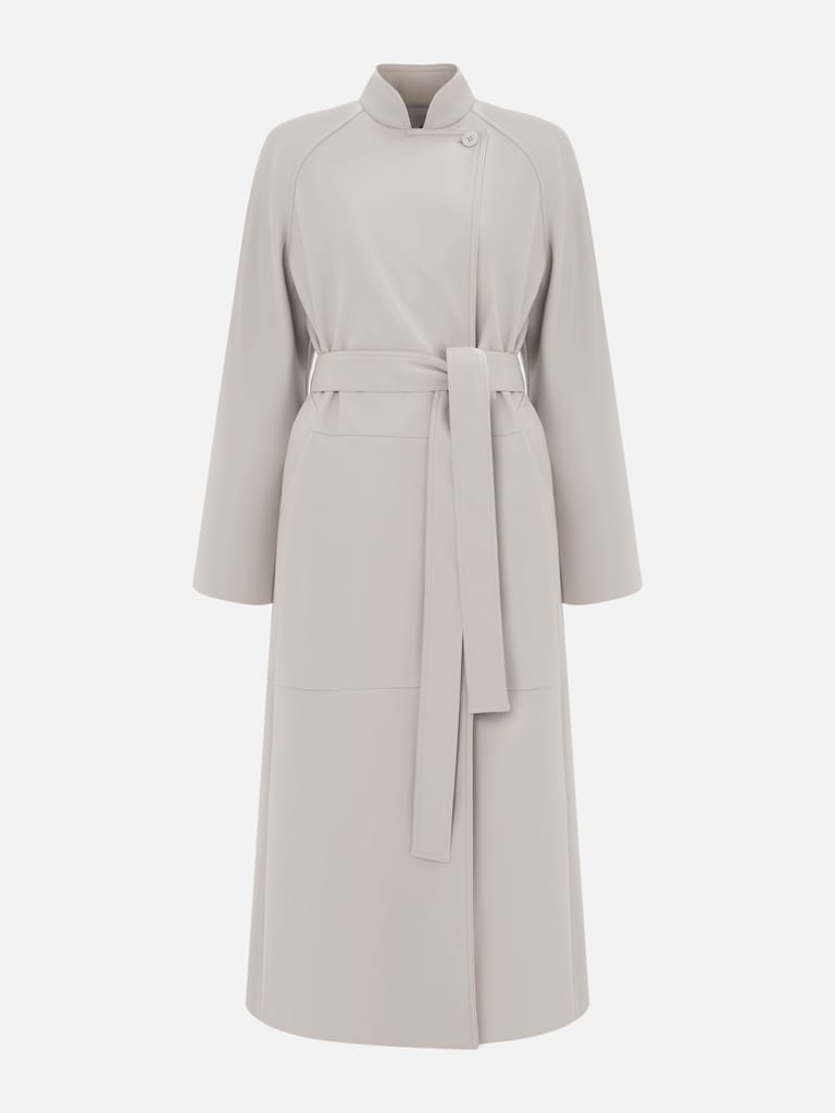 Midi trench coat in matte eco leather