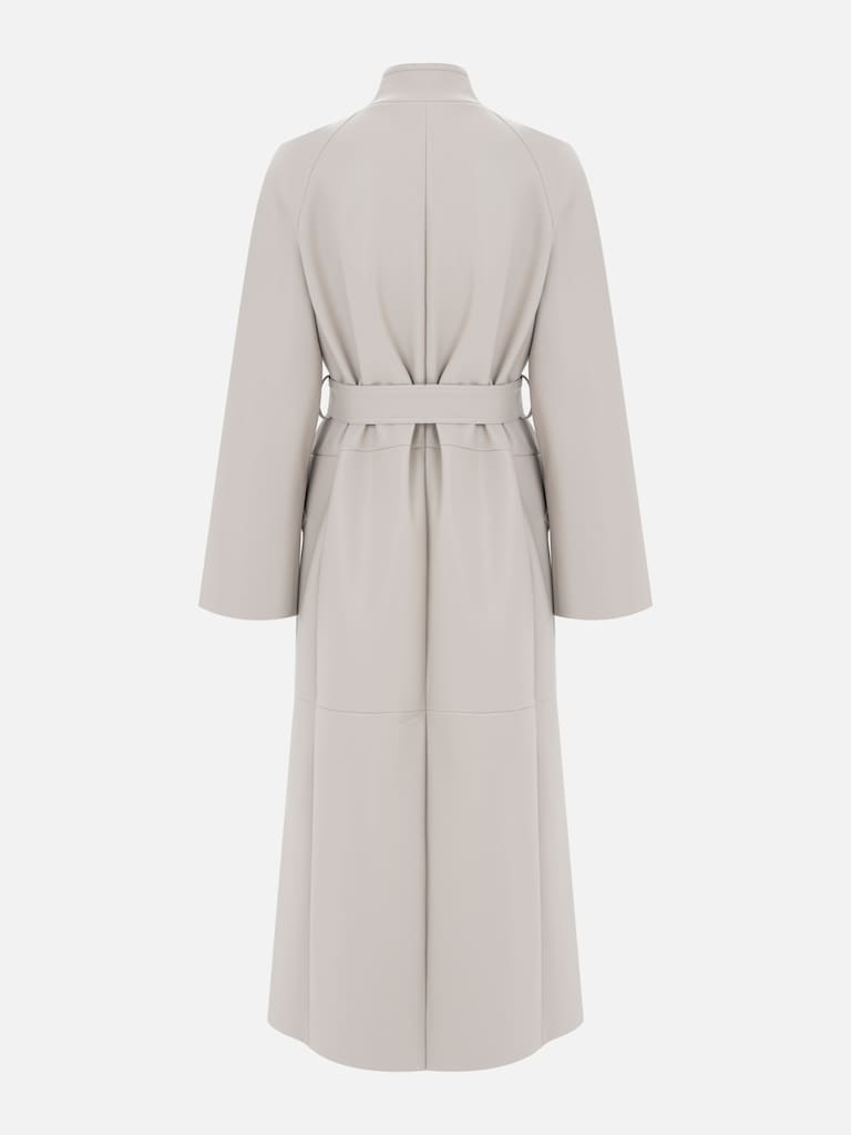 Midi trench coat in matte eco leather