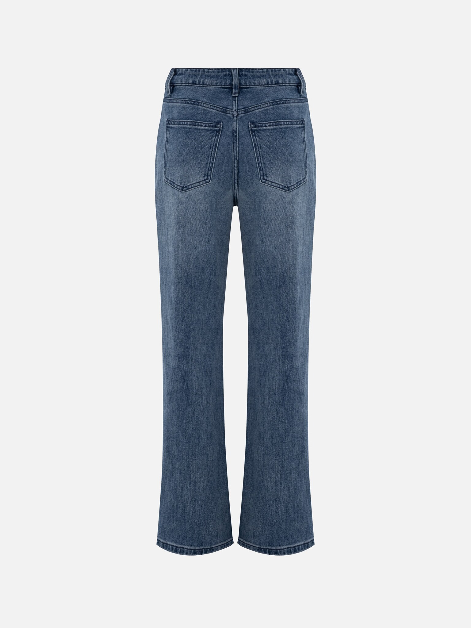 Straight light-wash denim jeans