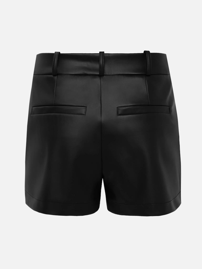 Matte eco-leather mini shorts