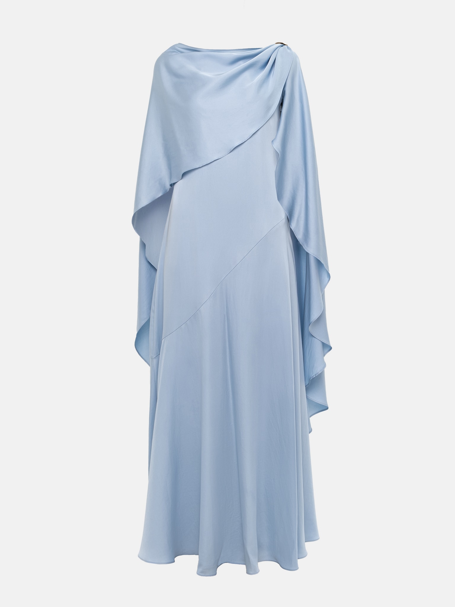 Sukienka maxi z asymetryczną peleryną