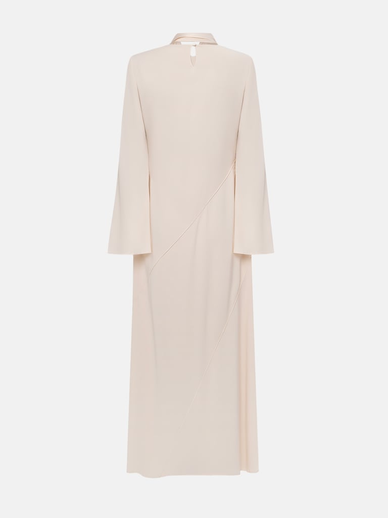 Платье макси с асимметричной драпировкой на лифе