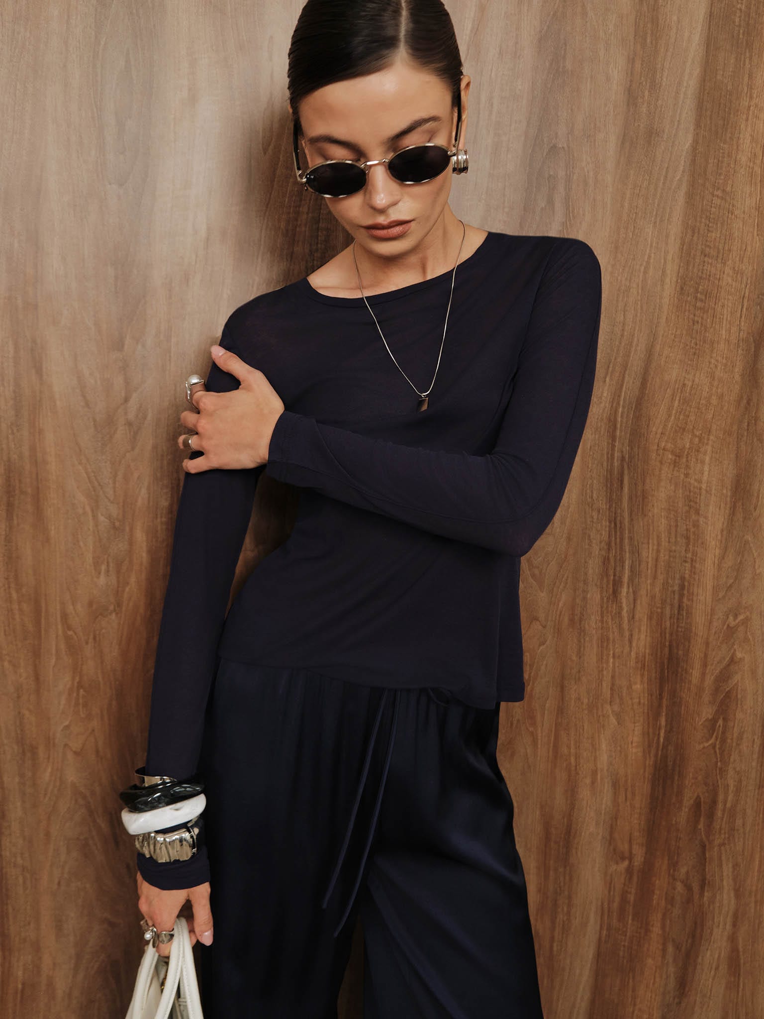 Лонгслив прямого кроя из хлопка