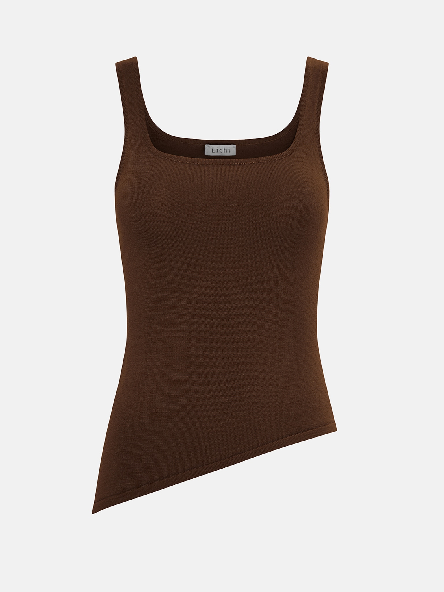 Jersey top with asymmetrical edge