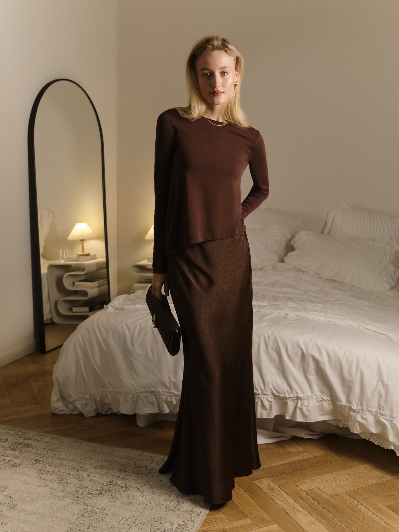 Юбка макси в пол из фактурной ткани