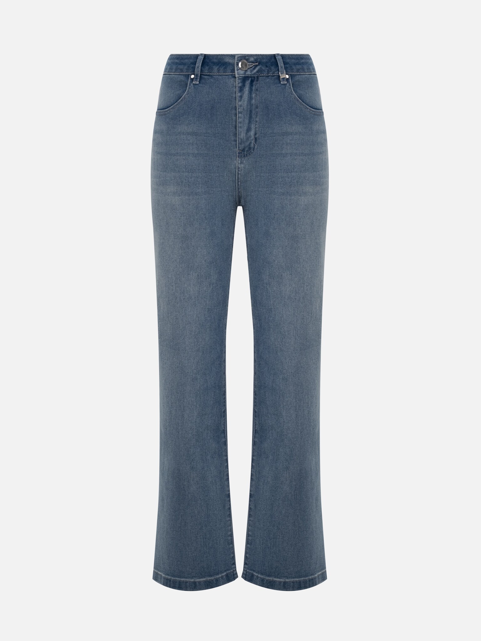 Straight light-wash denim jeans