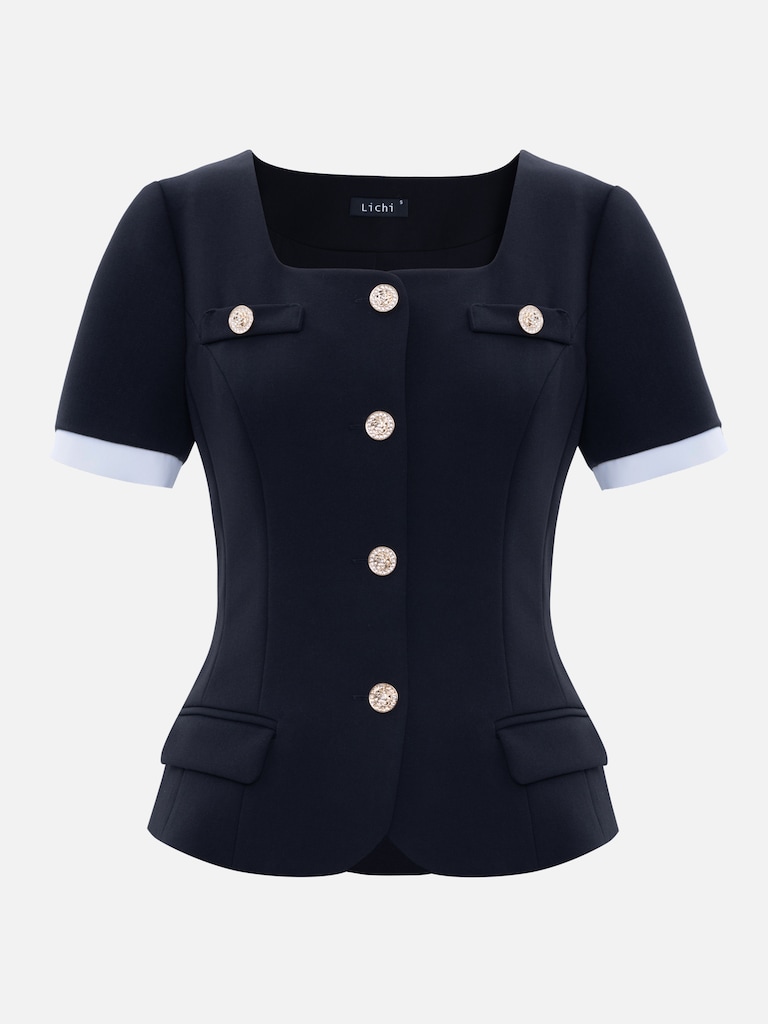 Vintage style blouse with short sleeves