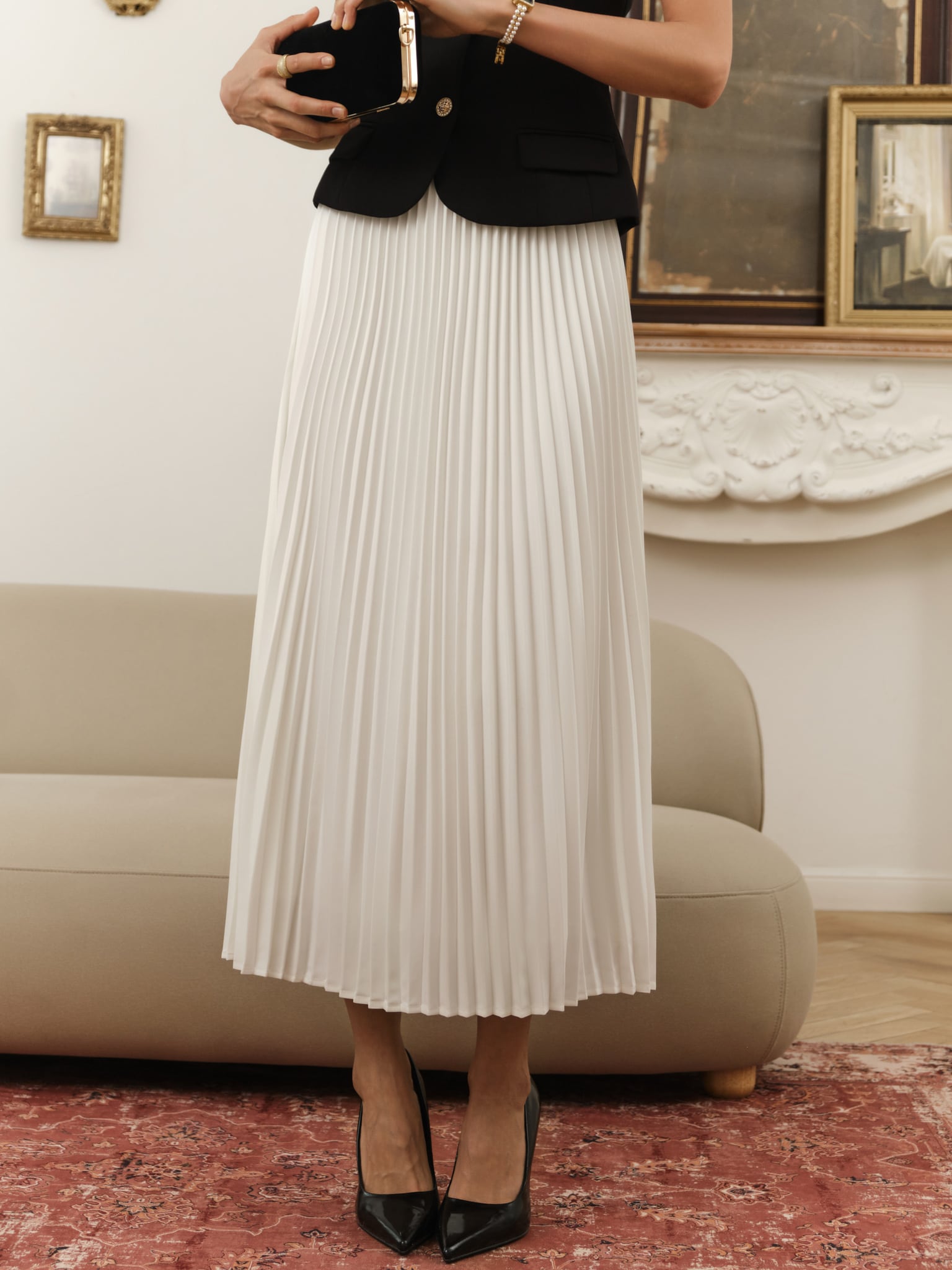 Pleated maxi skirt :: LICHI Online fashion store