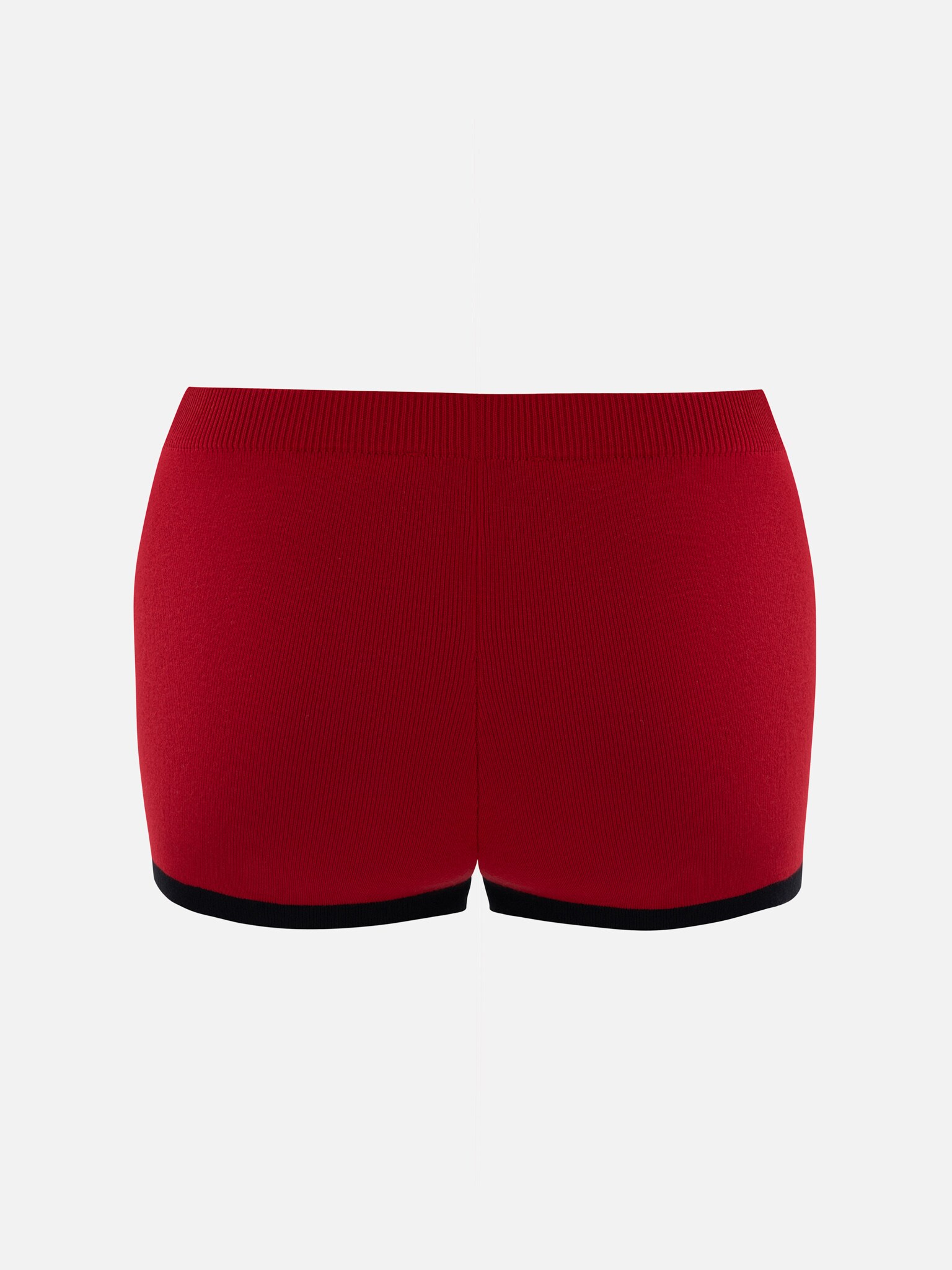 Mini knitted shorts with contrasting details