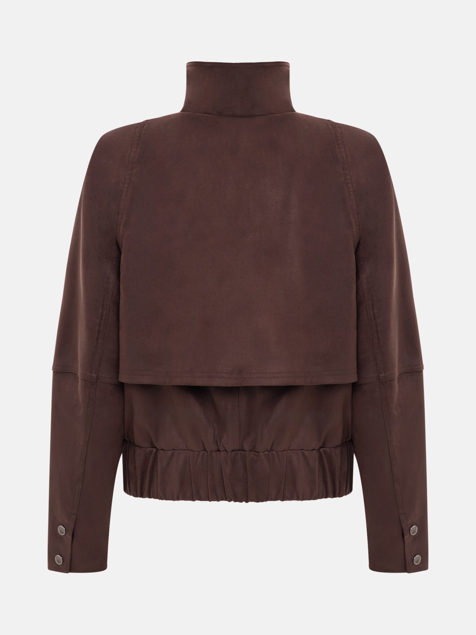 Kurze Jacke aus Eco-Wildleder mit Knopfverschluss