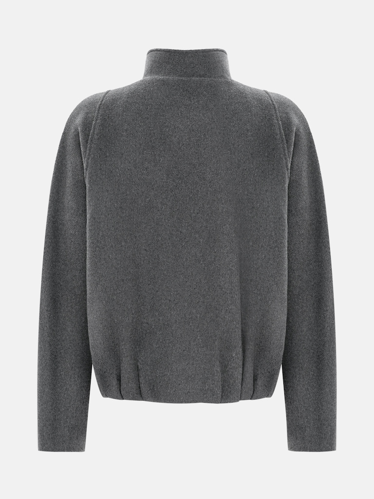 Loose bomber in woollen fabric