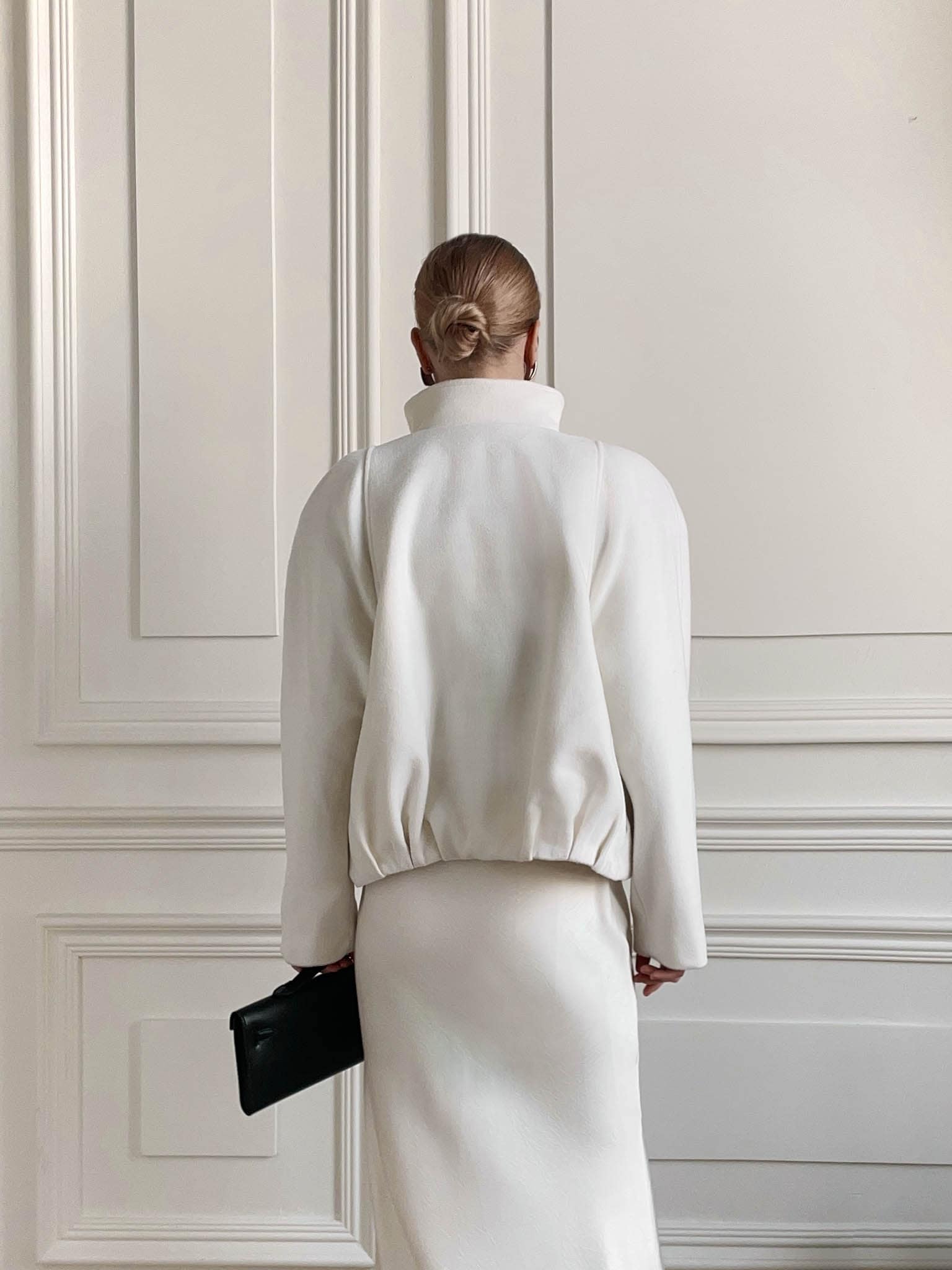 Свободный бомбер из шерстяной ткани