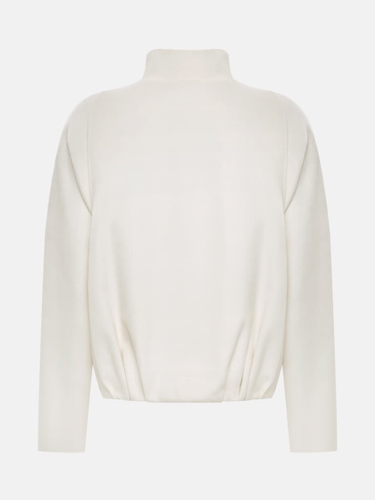 Loose bomber in woollen fabric