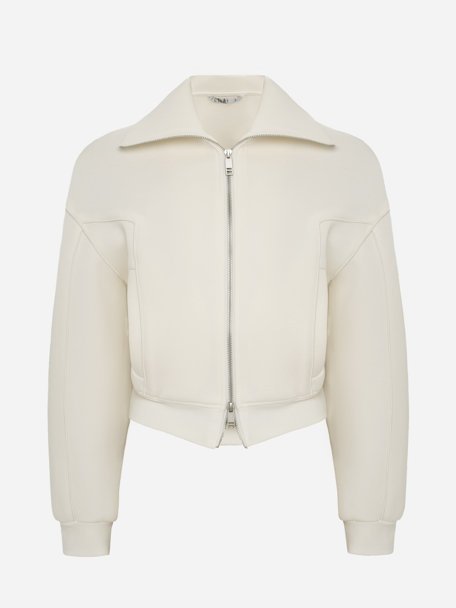 High collar zip-up hoodie