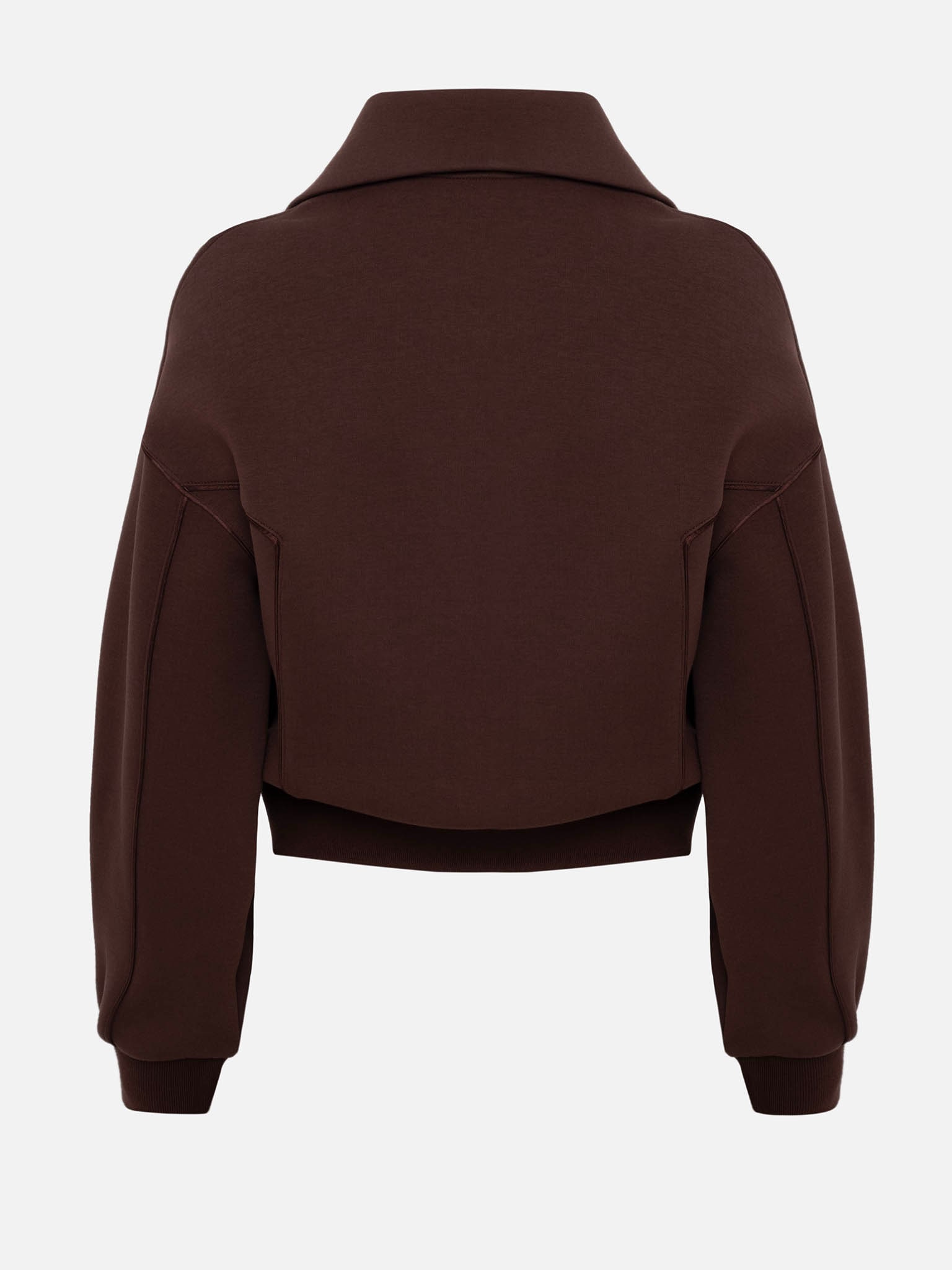 High collar zip-up hoodie
